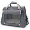 Airline Approved Carrier with Reinforced Bottom Orthopedic Fleece Mat for Small Dogs & Cats