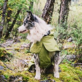 Dog Coats Waterproof, Warm Outfit Clothes Dog Jackets, Adjustable Drawstring Warm And Cozy Dog Sport Vest-(Green size L)