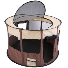Foldable Playpen for Dog with Carry Bag Portable Travel Waterproof Indoor Outdoor Pet Cage Tent