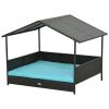 Outdoor Dog House with Soft Cushion Washable Cover, for Medium Large Dogs Indoor Outdoor, Blue