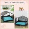 Outdoor Dog House with Soft Cushion Washable Cover, for Medium Large Dogs Indoor Outdoor, Blue