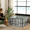 4 Panel Dog Whelping Box with 600D Windproof Oxford Fabric Cloth, Washable Pee Pad, for M L Dogs, 48" x 48" x 23.6"