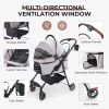 4-Wheel Foldable Pet Stroller for Dogs 360° Rotating Wheels, Separable Carrier & Travel Bag for Small Animals