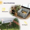 4 Panel Dog Whelping Box with 600D Windproof Oxford Fabric Cloth, Washable Pee Pad, for M L Dogs, 48" x 48" x 23.6"