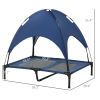 Elevated Portable Dog Cot with UV Protection Canopy Shade, 36 inch, Dark Blue