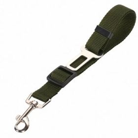 High Quality Durable Pet Vehicle Leash Nylon Adjustable Car Seat Dog Safety Belt Pet Leashes (Color Choice) (Option: Army Green)