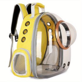 Pet Carrier Backpack, Space Capsule Bubble Dog/Cat Backpack Carrier, Waterproof Pet Backpack Outdoor Use (Color: Yellow)
