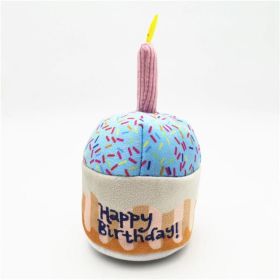 Dog plush toys; pets gnawing bones; sounding toys; teeth cleaning; fun birthday cakes; dog toys; dog gifts (colors: Cake)