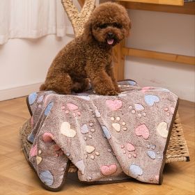 Soft Brown Heart Claw Print Pet Rug For Dog And Cat S 23in*16in M 30in*20in L 41in*30in (Color: Brown - Polyester, size: L)