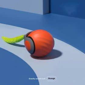 Automatic Rolling Toy Ball - USB Rechargeable Interactive Pet Toy for Small Dogs | Safe TPR Rubber Material (Color: Orange)
