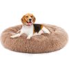 24 Inch Anti-Slip Round Fluffy Plush Faux Fur Bed, Fits up to 25 lbs Pets