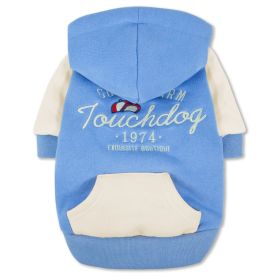 Touchdog 'Heritage' Soft-Cotton Fashion Dog Hoodie (Multiple Size available) (Color: Blue, size: X-Small)