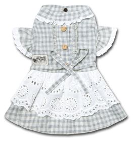 Touchdog 'I love Poochi' Classical Fashion Plaid Dog Dress (Multiple size available) (Color: Grey, size: large)