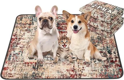 Qeils Washable Pee Pads for Dogs, 2 Pack Reusable Puppy Pads 18"x24" Super Absorbent Leakproof Dog Training Pads (Material Typ: Tie Dye Red-PolyesterTPU, size: 36"*41"(Pack of 2))