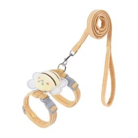 Harness Vest With Wing Decoration, Strap Set For Small Dogs, Adjustable Pet Harness Accessories (Option: Yellow-S)